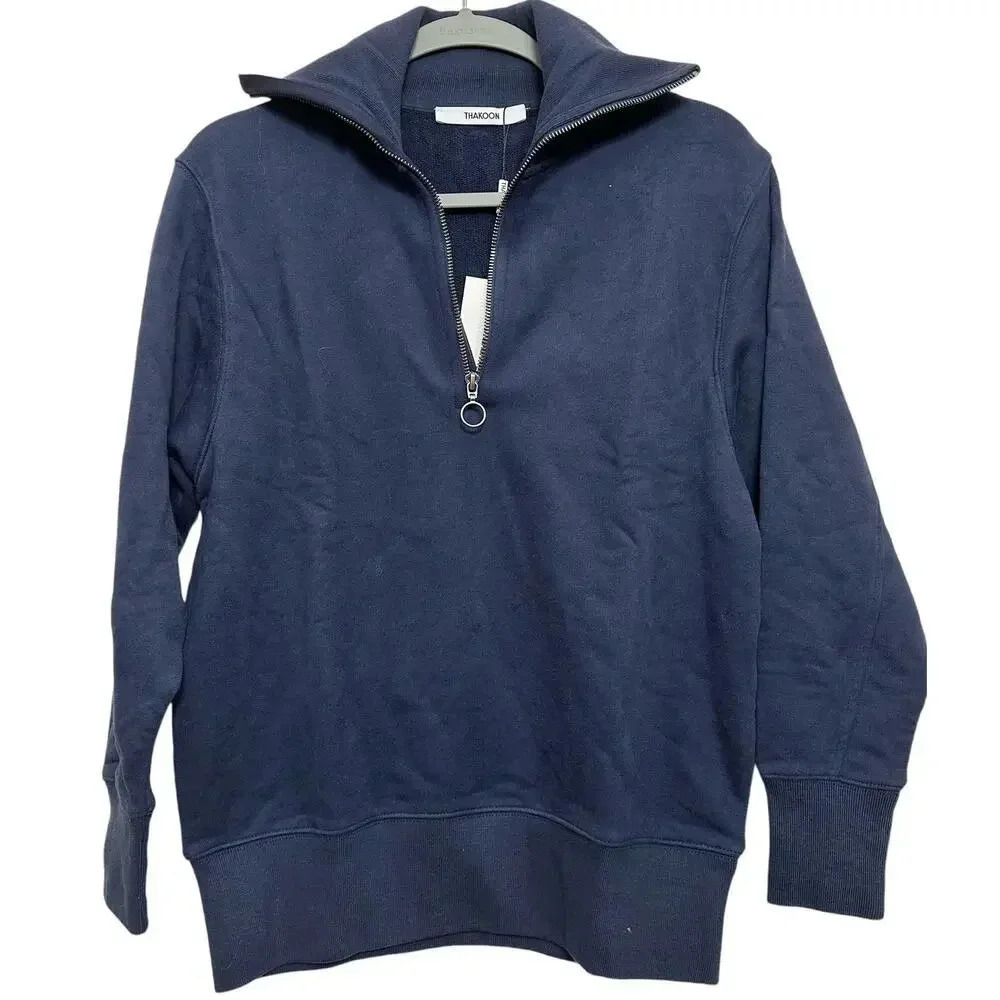 Thakoon women’s NWT’s Quarter Zip longer style pullover sweatshirt. Size XS